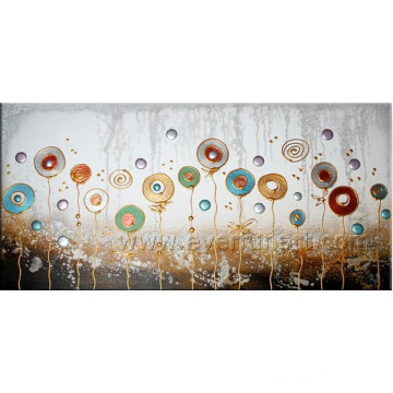 Handmade Abstract Flower Oil Paintings on Canvas